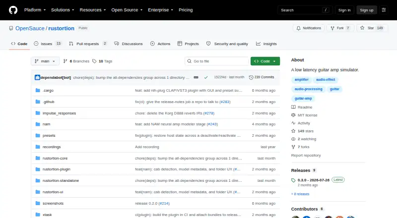 Rustortion's website