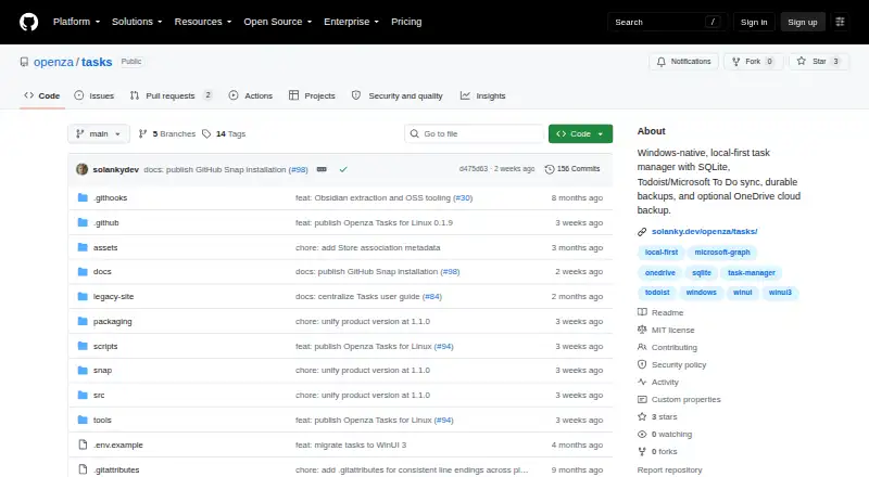 Openza Tasks's website