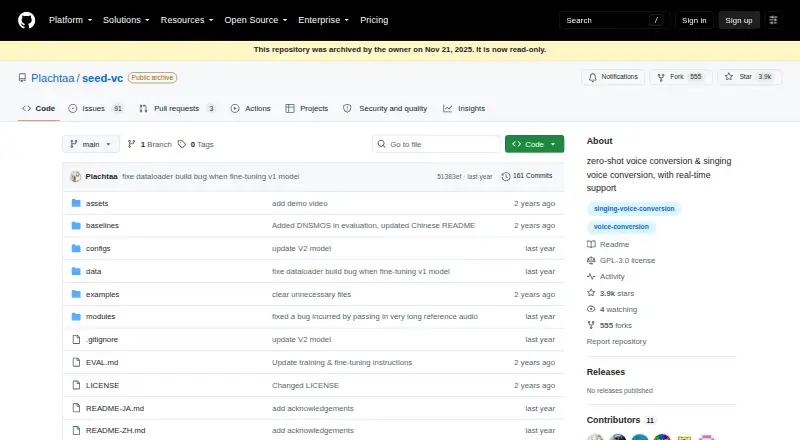 Seed-VC's website