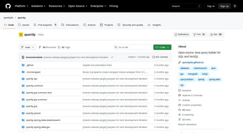 Querity's website