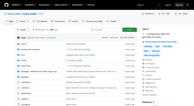 React Static's website