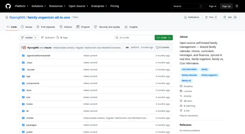 The Family Organizer homepage