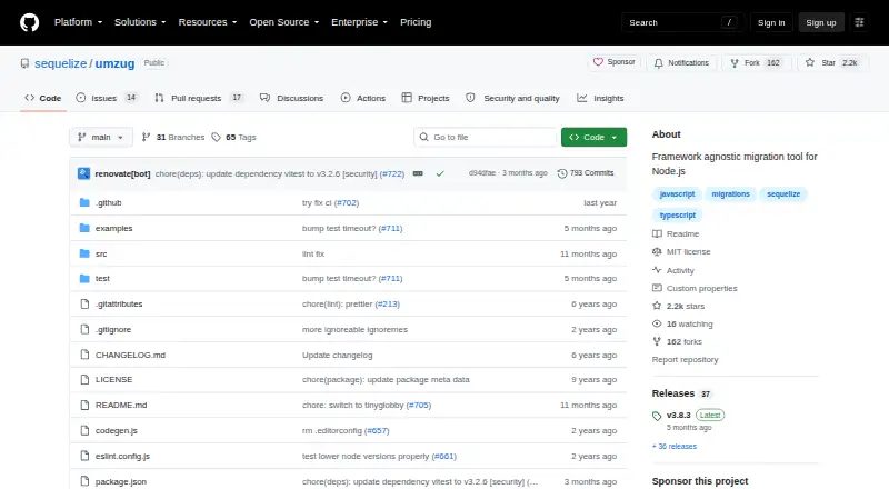 The Umzug homepage