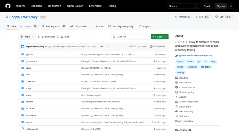 Toxiproxy's website