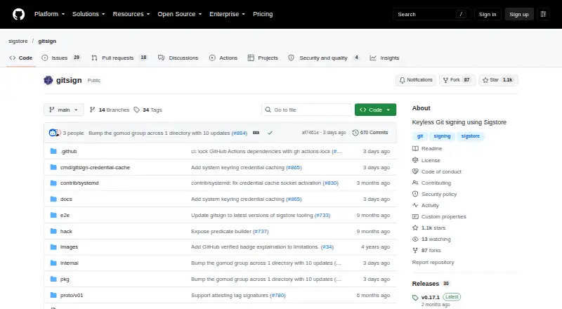 Gitsign's website