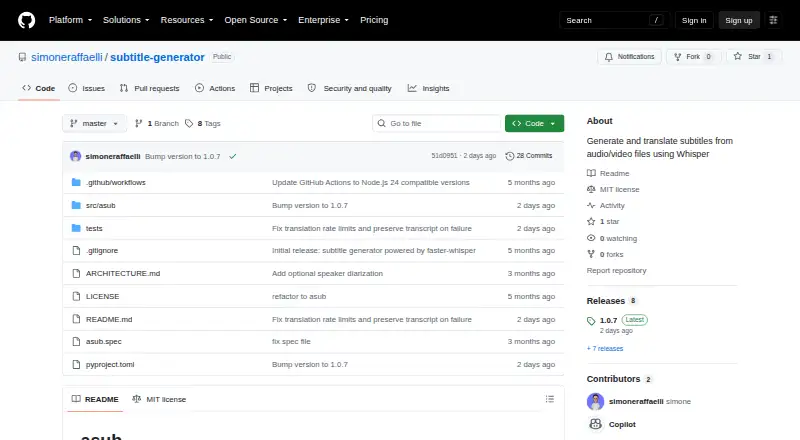 The asub homepage