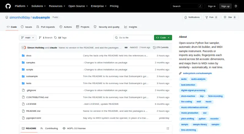 Subsample's website