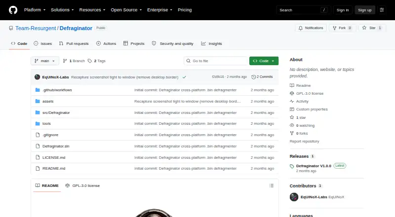 Defraginator's website