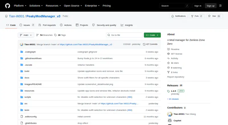 Peaky Mod Manager's website