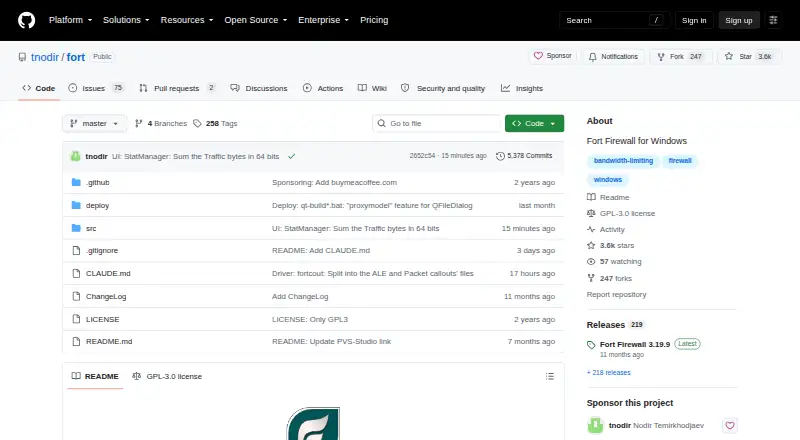 Fort Firewall's website