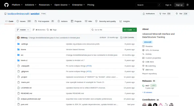The Amidst homepage