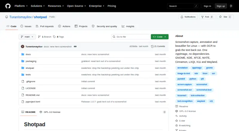 The Shotpad homepage