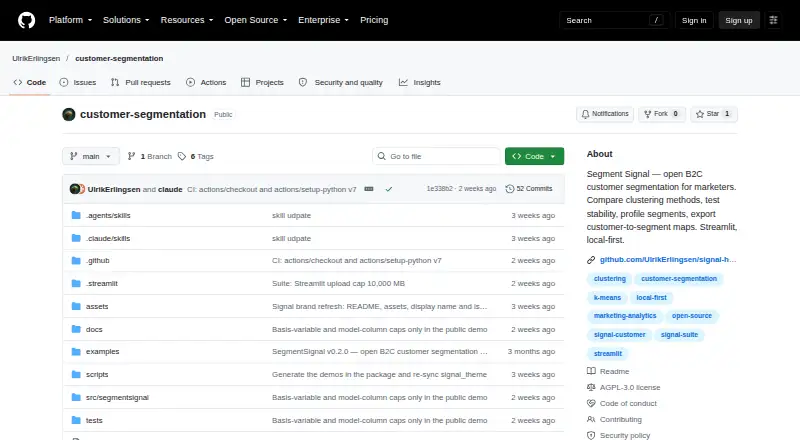 SegmentSignal's website