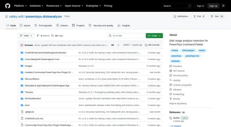 The ValleySoft Disk Analyzer homepage