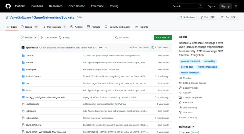 GameNetworkingSockets's website