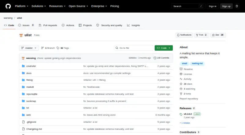 ulist's website