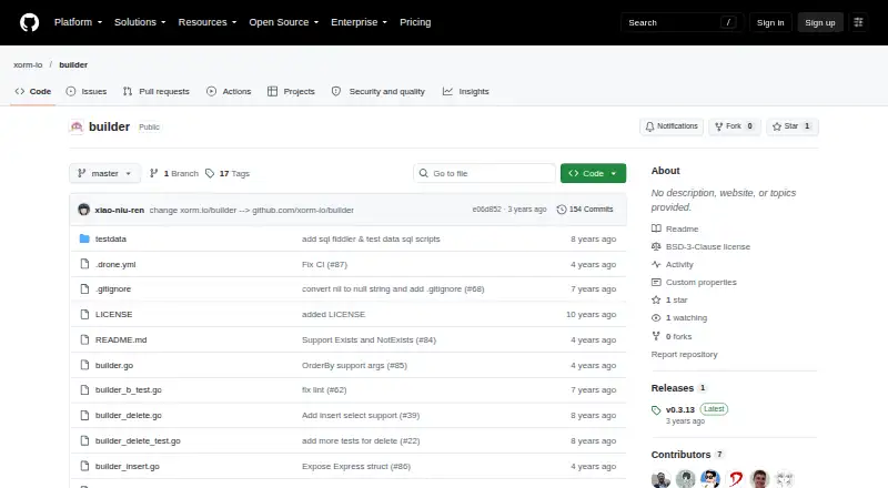XORM Builder's website