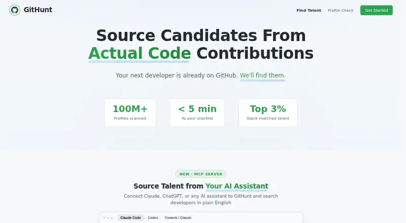 The GitHunt homepage