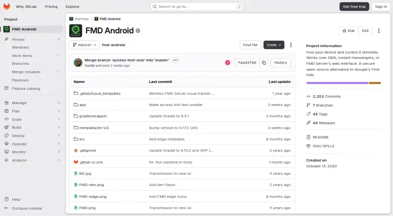 FMD (FindMyDevice)'s website