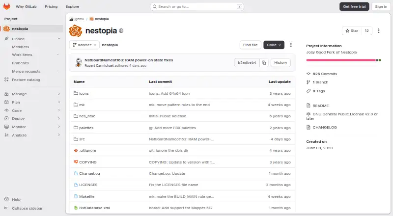 Nestopia's website