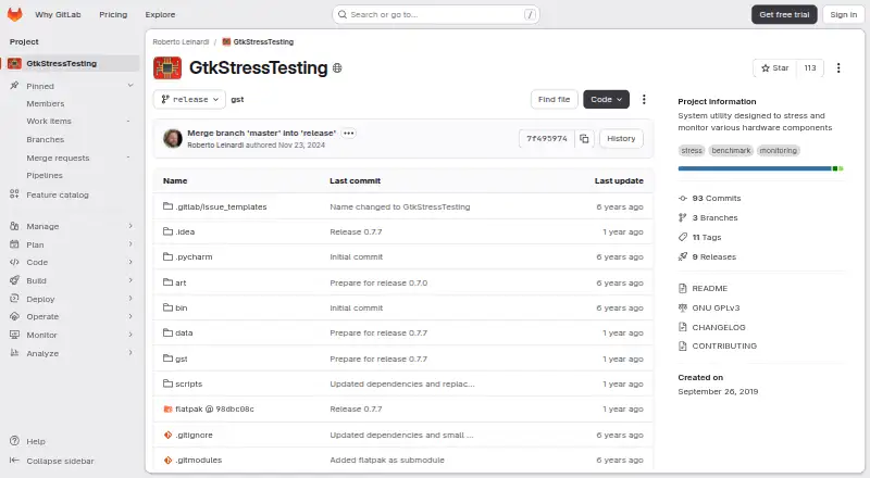 GtkStressTesting's website