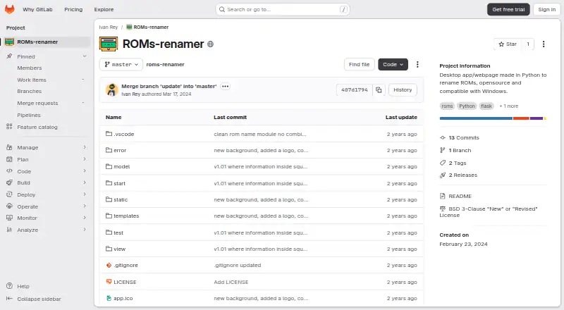 The ROMs-renamer homepage
