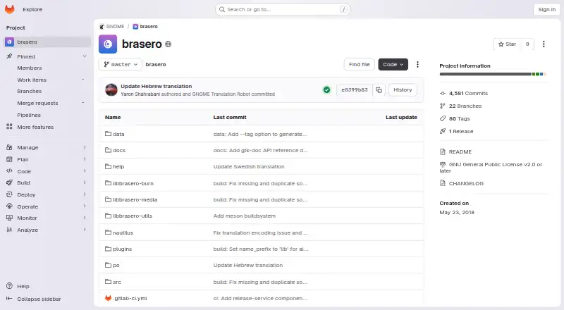 Brasero's website