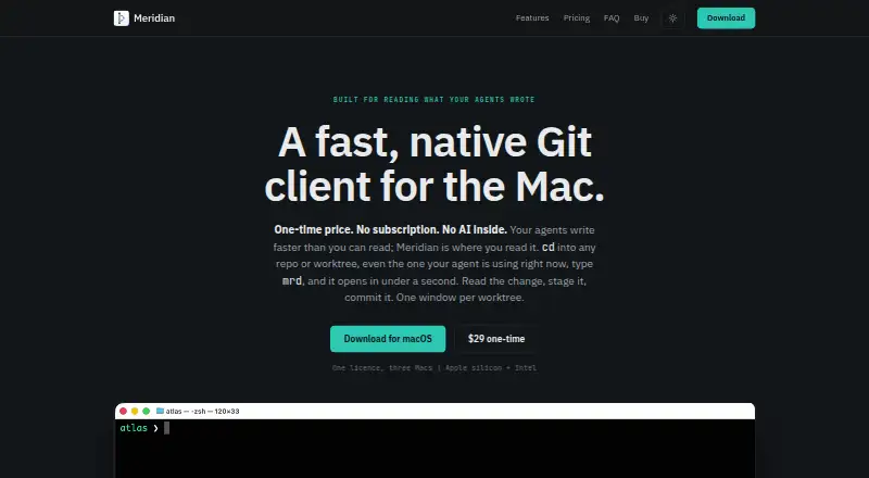 The Meridian homepage