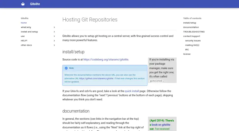 Gitolite's website