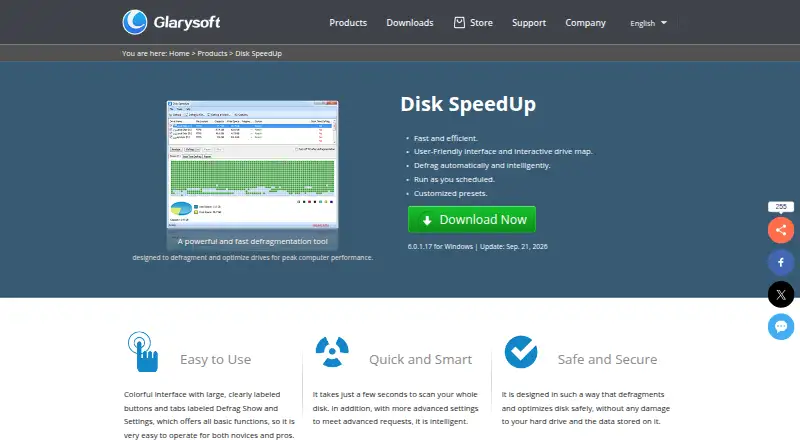 Disk SpeedUp's website