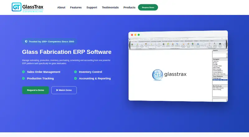 GlassTrax's website