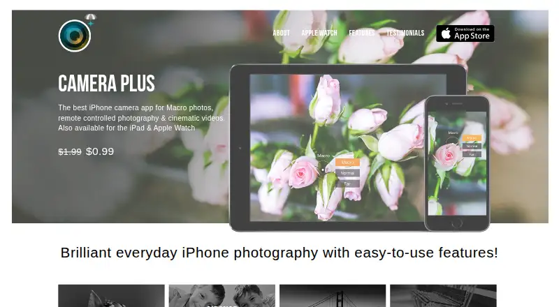 Camera Plus's website