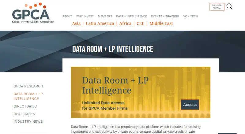 The GPCA Data Room + LP Intelligence homepage