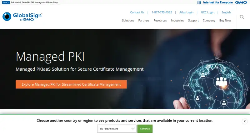 GlobalSign Managed PKI's website