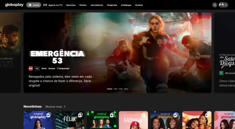Globoplay's website