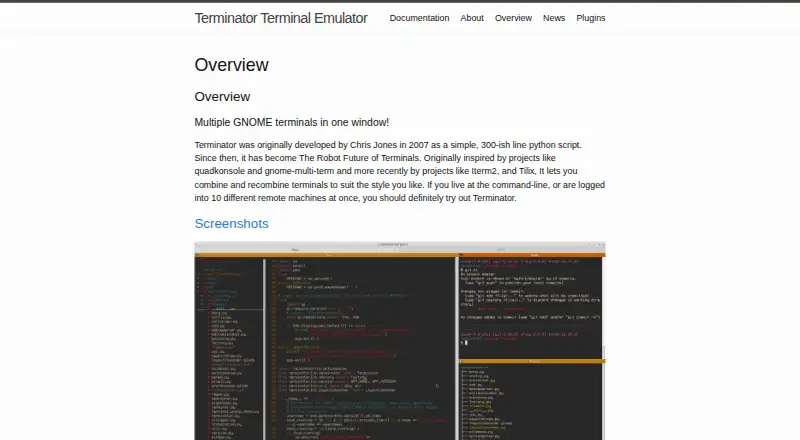 The Terminator homepage