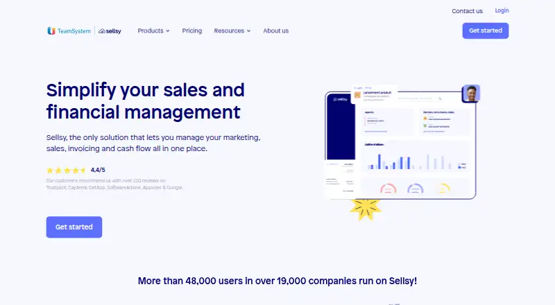 The Sellsy homepage