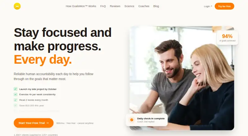 GoalsWon's website