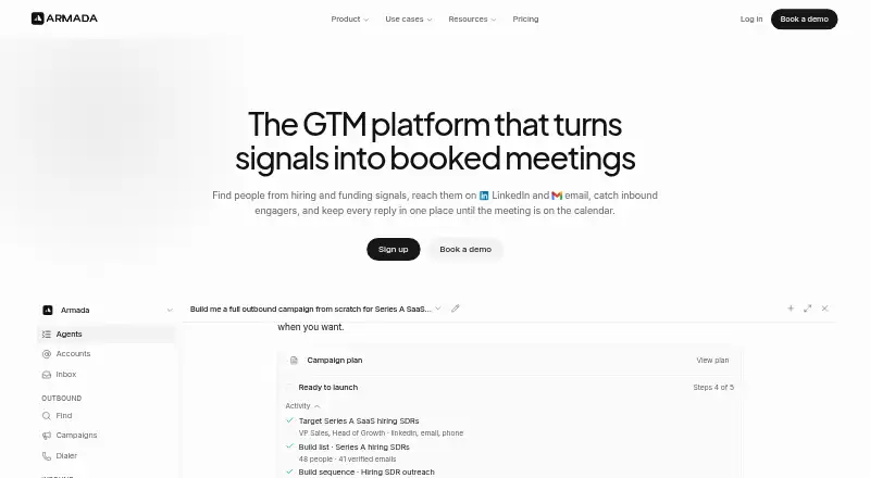 The Armada homepage