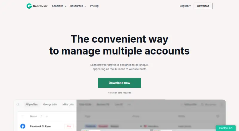 The GoBrowser homepage