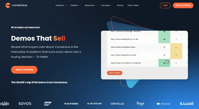 The Consensus homepage