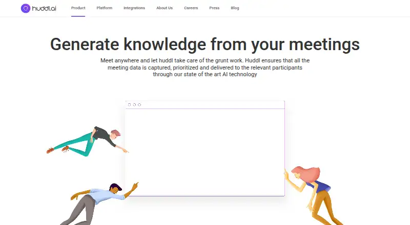 The huddl.ai homepage