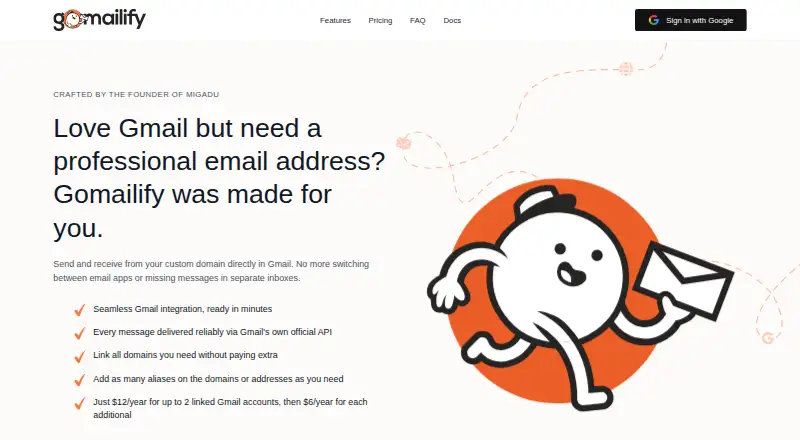 Gomailify's website