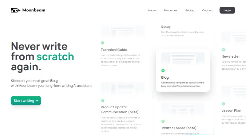 The Moonbeam homepage