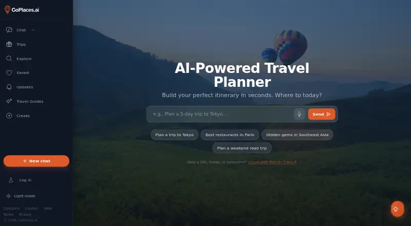 GoPlaces.ai's website