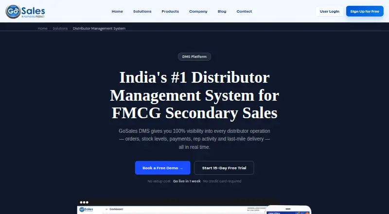 GoSales DMS's website