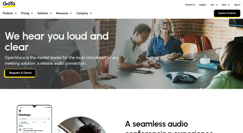 GoTo OpenVoice's website