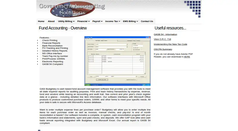 GASI Budgetary's website