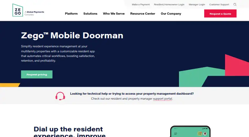 Zego Mobile Doorman's website