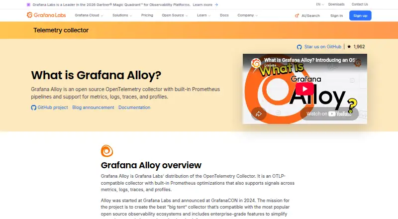 Grafana Alloy's website